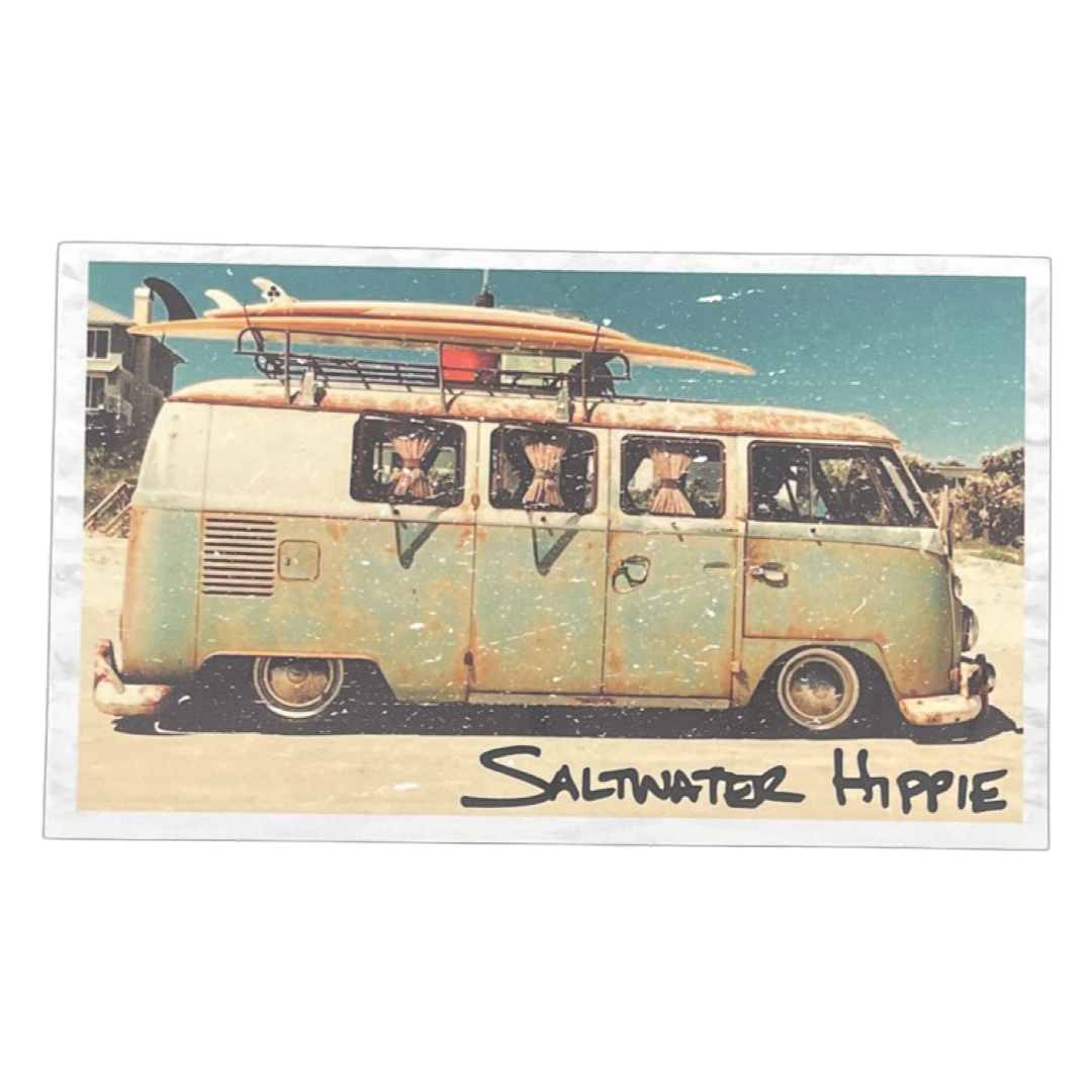 Verschrikkelijk erger maken in het midden van niets 6VWS - Saltwater Hippie VW Bus Sticker | Saltwater Hippie